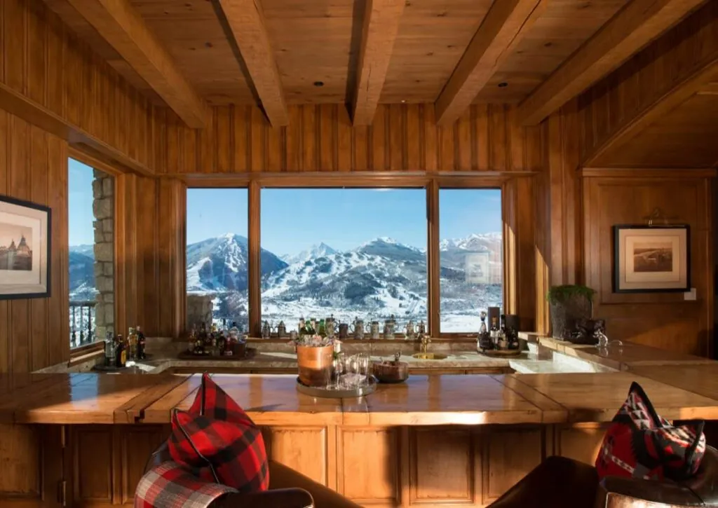 Photo of kitchen with mountain view