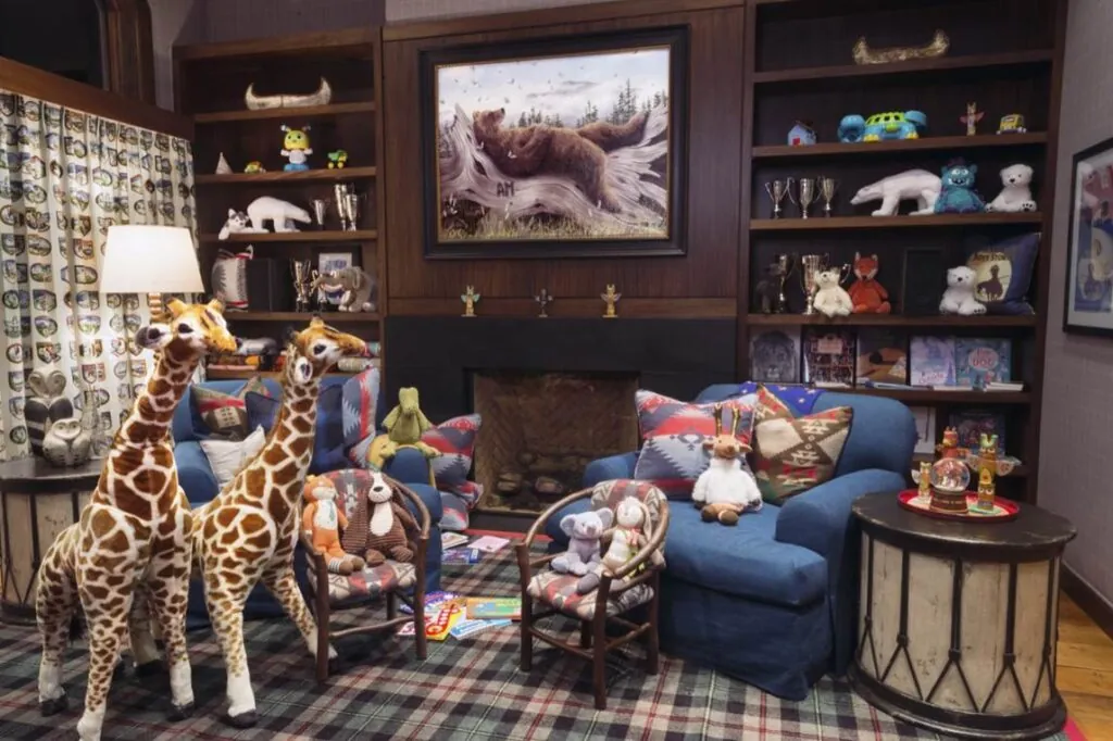 Photo of room with stuff animals
