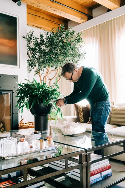 Photo of Kevin doing some interior design work